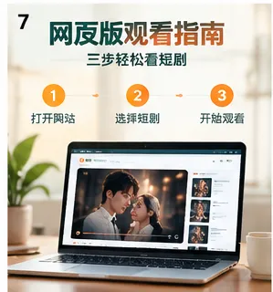 桌面电脑上浏览短剧内容的场景